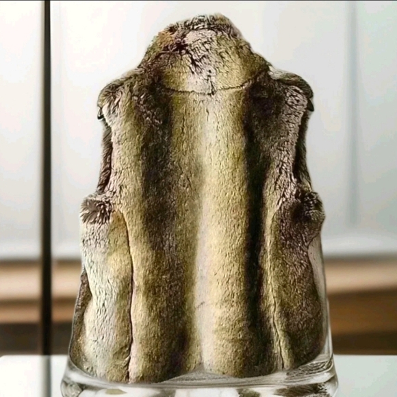 Wild Instinct Faux Fur Vest Jacket Nordstroms Medium Brown - Picture 2 of 6